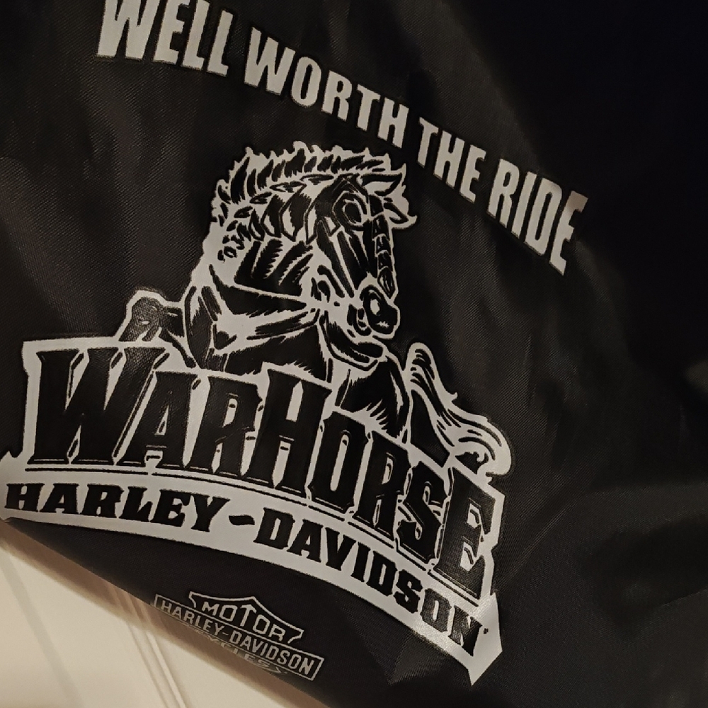 Harley-Davidson WarHorse Black Graphic Drawstring Bag